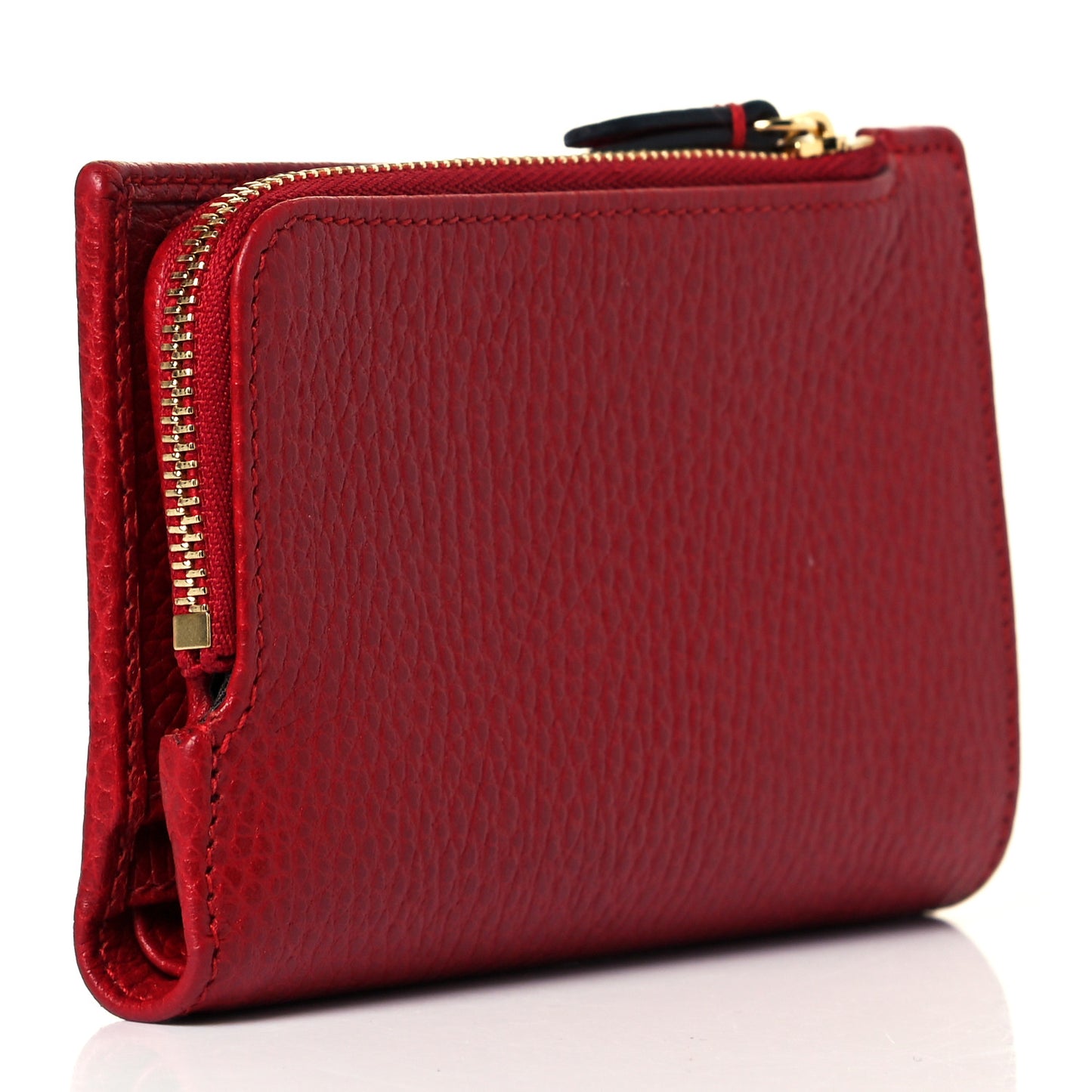 Dollar Calfskin GG Marmont Zipped Wallet Hibiscus Red
