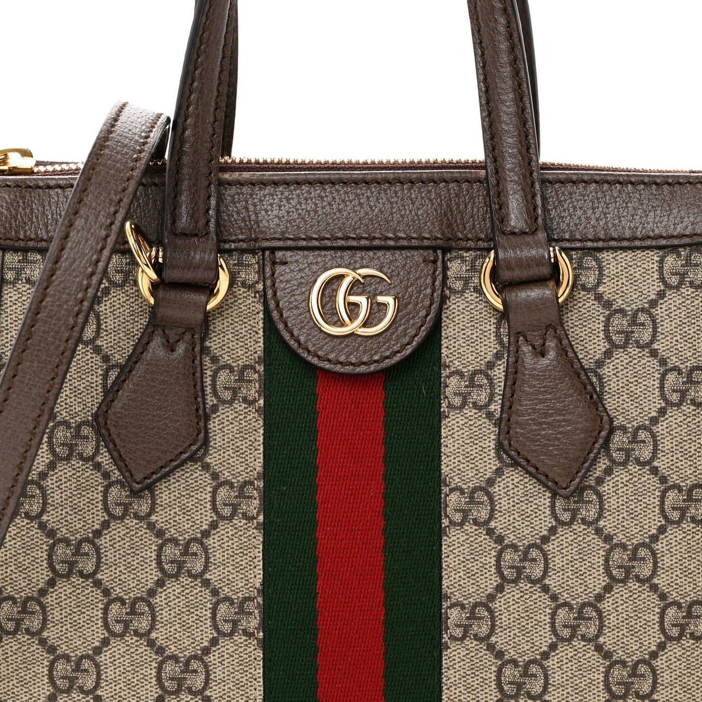 GG Supreme Monogram Small Ophidia Tote Bag Brown