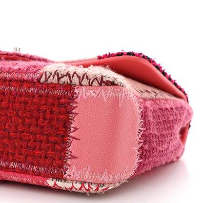 Chanel Tweed Patchwork Jumbo Single Flap Pink 11 of 13