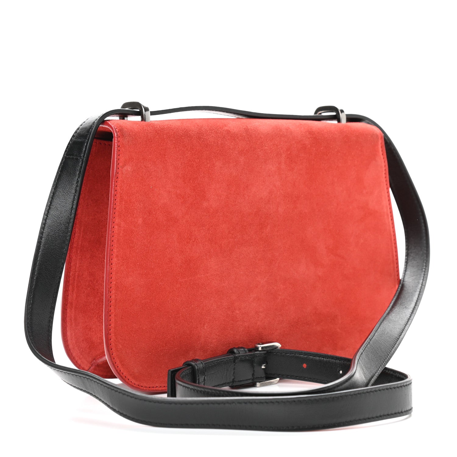 Saint Laurent Suede Star Patchwork Monogram Small Spontini Saddle Bag Red 2 of 14