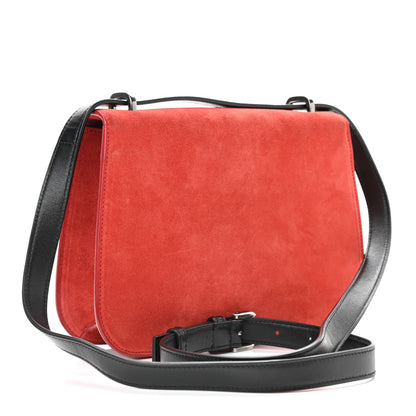 Saint Laurent Suede Star Patchwork Monogram Small Spontini Saddle Bag Red 2 of 14