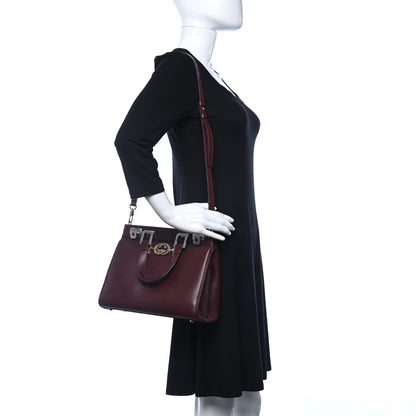 Gucci Grainy Calfskin Small Zumi Top Handle Bag Vintage Bordeaux 2 of 11