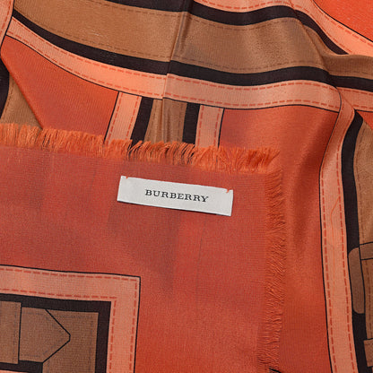 Burberry Silk Buckle Print Square Scarf Orange 3 of 3