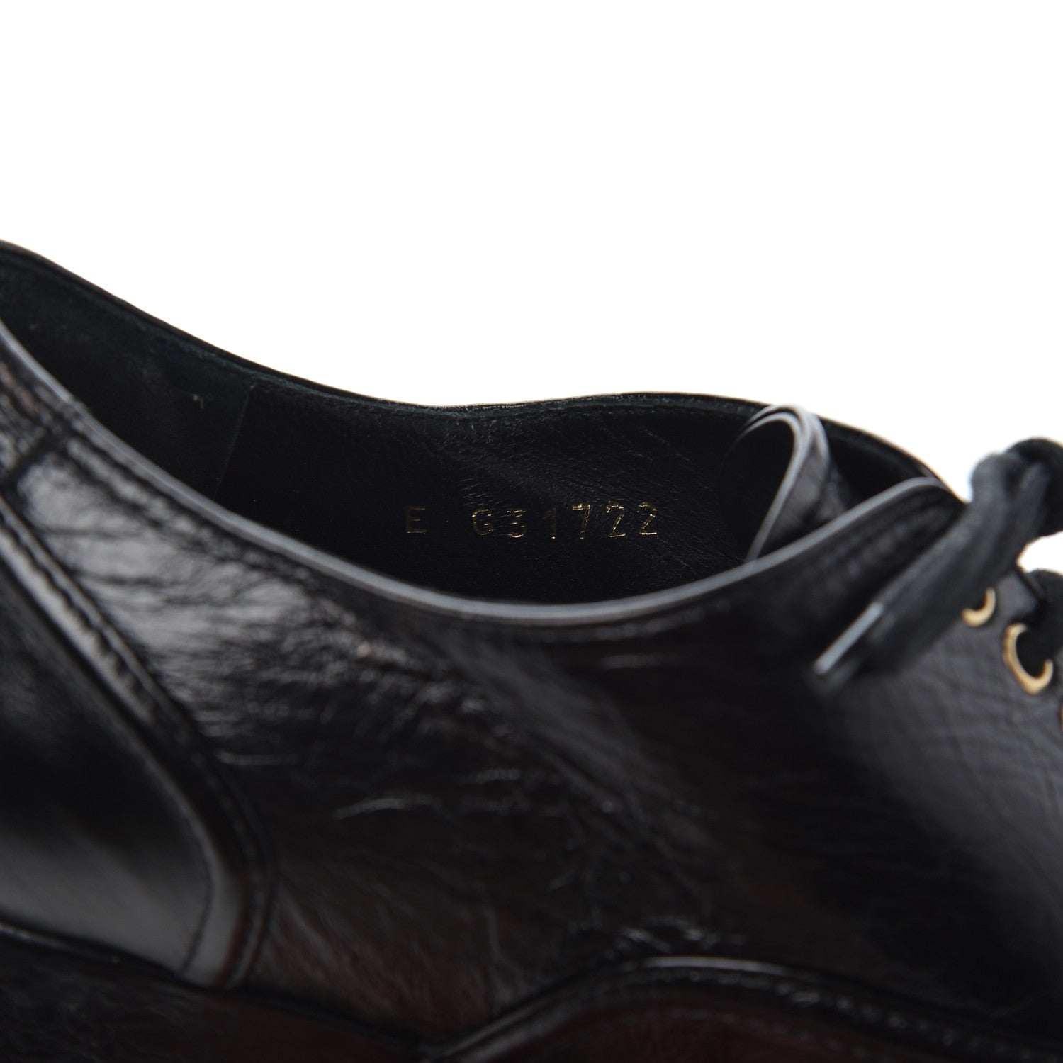 Chanel Crumpled Calfskin Lace Up Platform Oxfords 37 Black 8 of 22