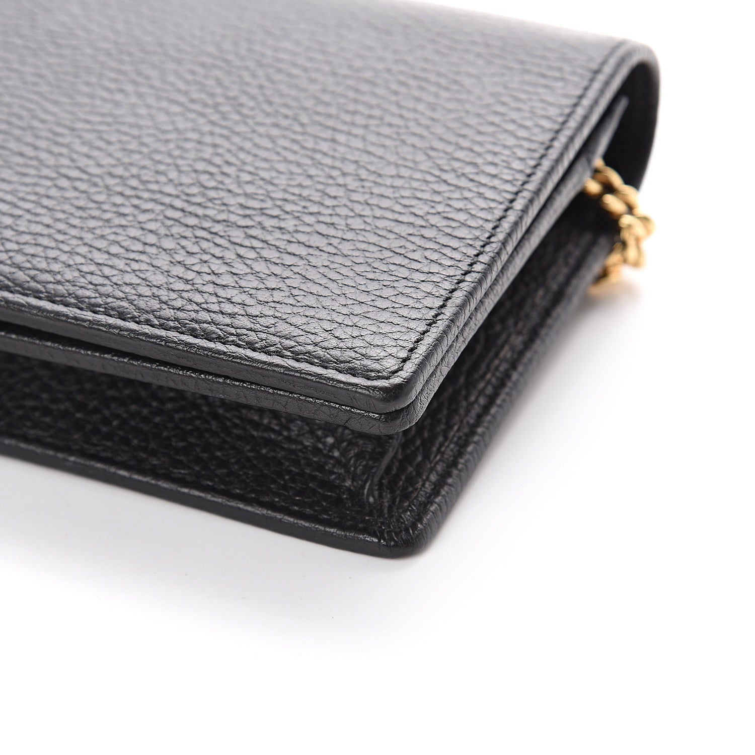 Gucci Calfskin Mini GG Marmont Chain Wallet Black 8 of 8