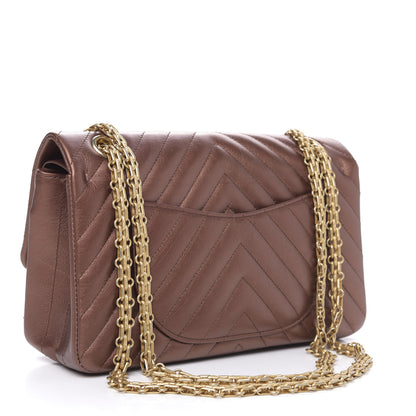 Chanel Metallic Aged Calfskin Chevron Quilted 2.55 Reissue 225 Flap Bronze 3 of 12