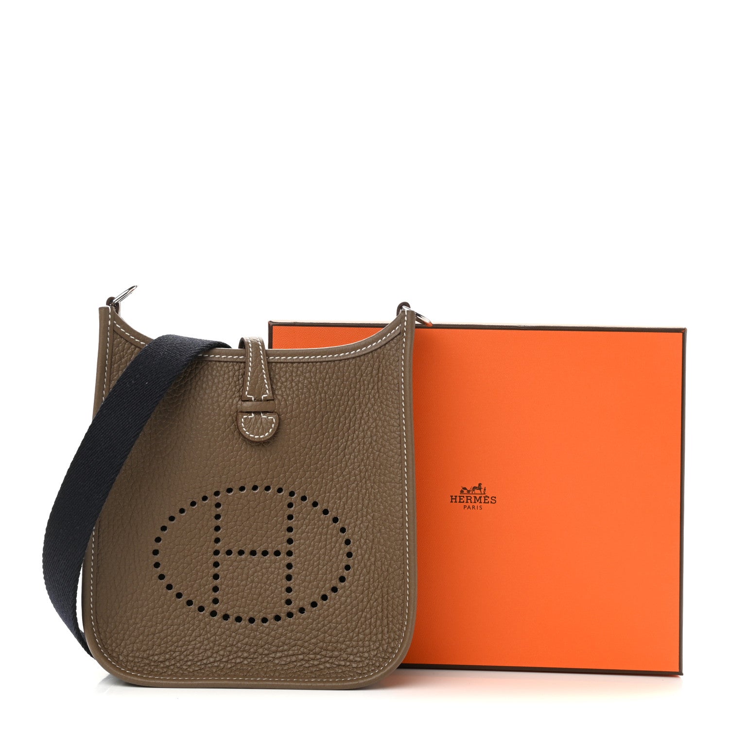 Hermes Taurillon Clemence Amazone Evelyne TPM Etoupe Bleu Indigo 11 of 11