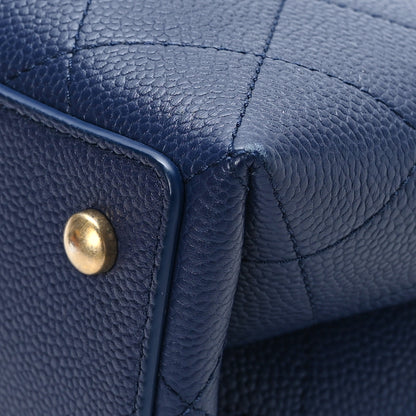 Chanel Grained Calfskin Stitched Small Drawstring Bag Navy 11 of 11