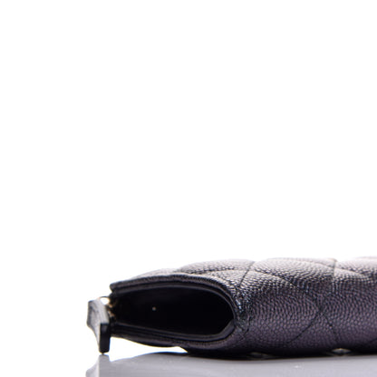 Chanel Iridescent Caviar Quilted Zipped Key Holder Case Black 8 of 9