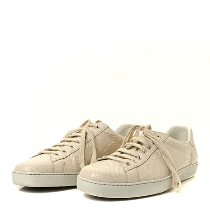 Gucci Calfskin GG Tennis Embossed Mens Ace Sneakers 10.5 Mystic White 3 of 8