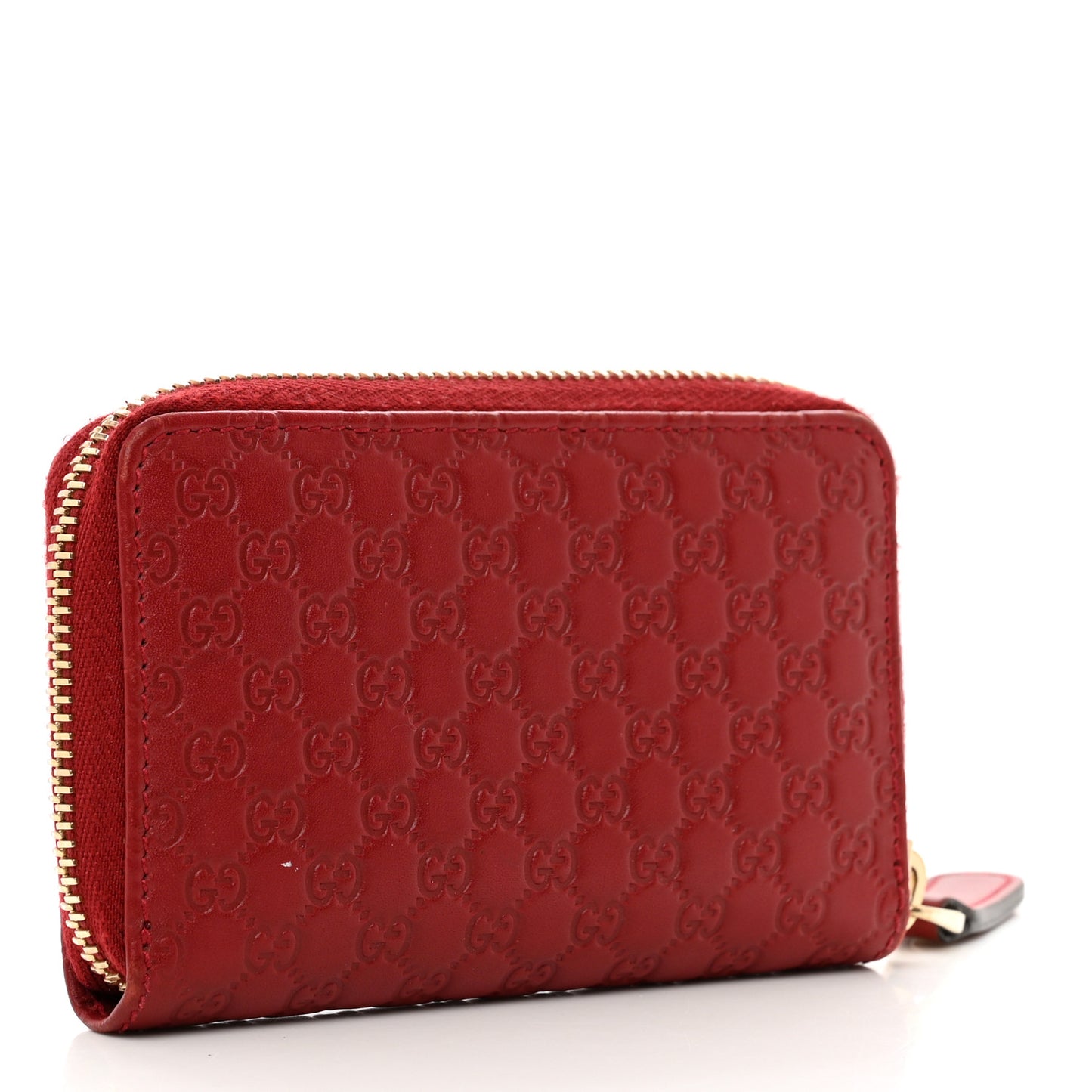 Microguccissima Zip Around Card Case Red