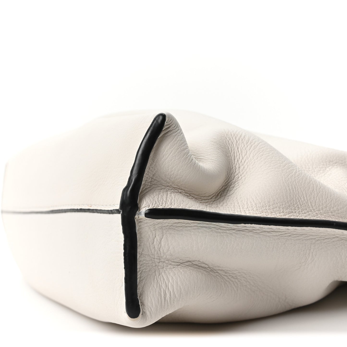 Calfskin Mini Flamenco Knot Clutch Soft White