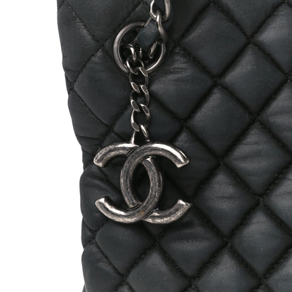 Chanel Iridescent Calfskin Small New Bubble Quilt Tote Dark Grey 7 of 10