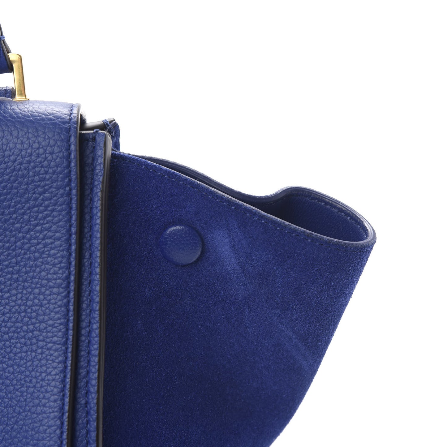 Drummed Calfskin Suede Small Trapeze Indigo