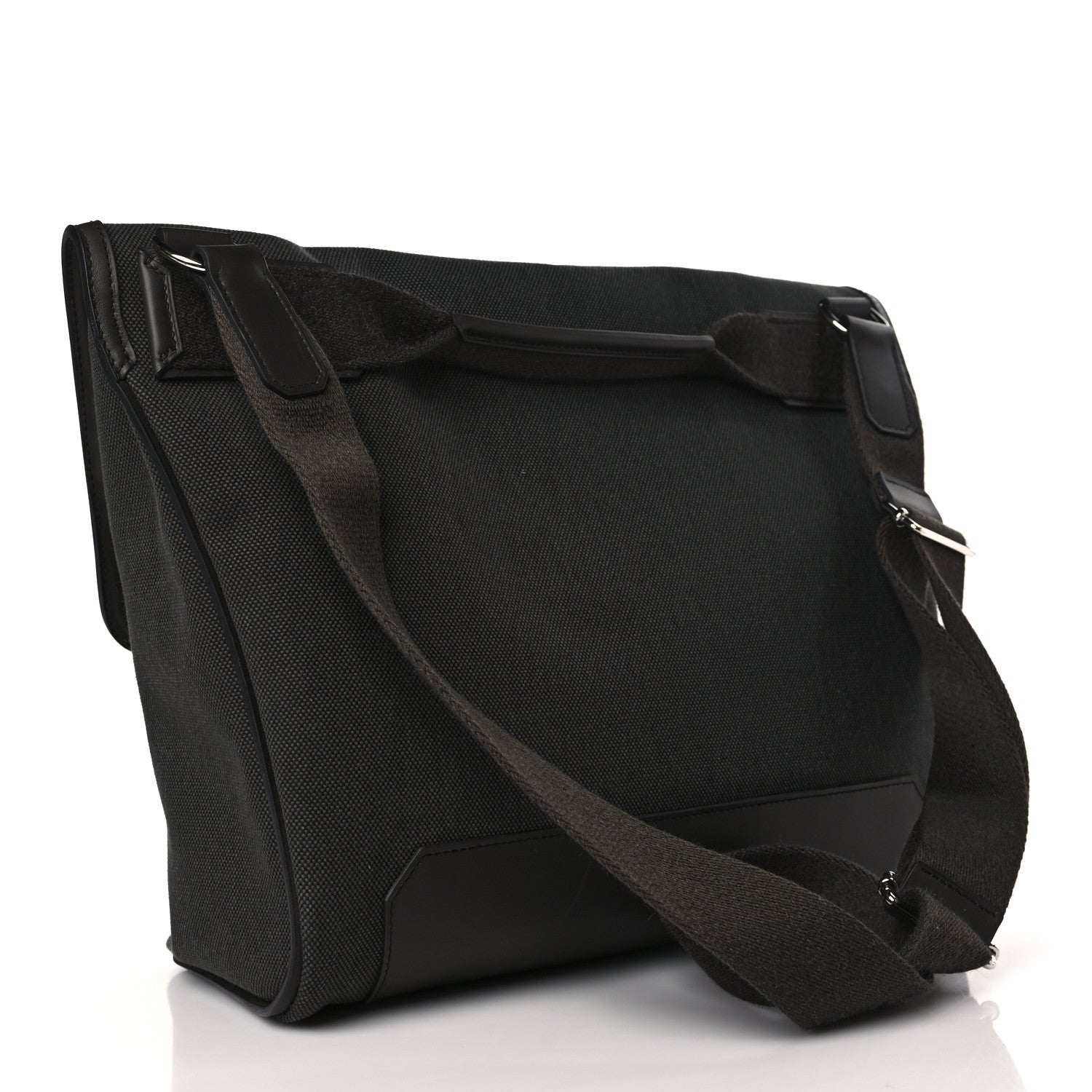 Hermes Toile Officier Sombrero Alleretour Messenger Vert Fonce Ebene 3 of 9