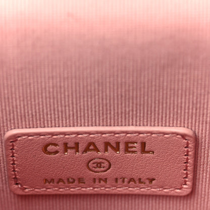 Chanel Caviar Quilted Phone Holder With Chain Pink 6 of 10