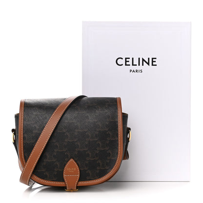 Celine Triomphe Canvas Medium Folco Bag Tan 12 of 12