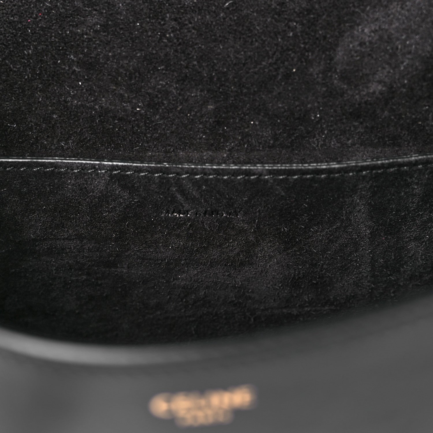 Celine Smooth Calfskin Cuir Triomphe Folco Crossbody Bag Black 6 of 13