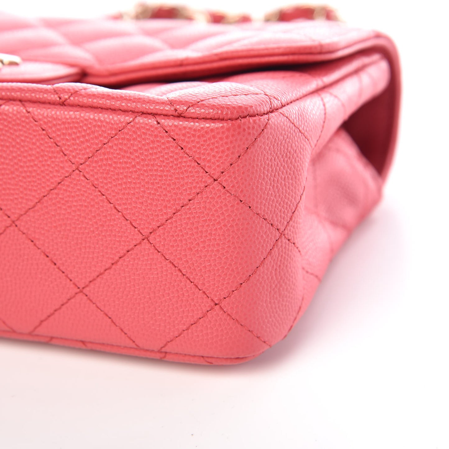 Caviar Quilted Mini Rectangular Flap Pink