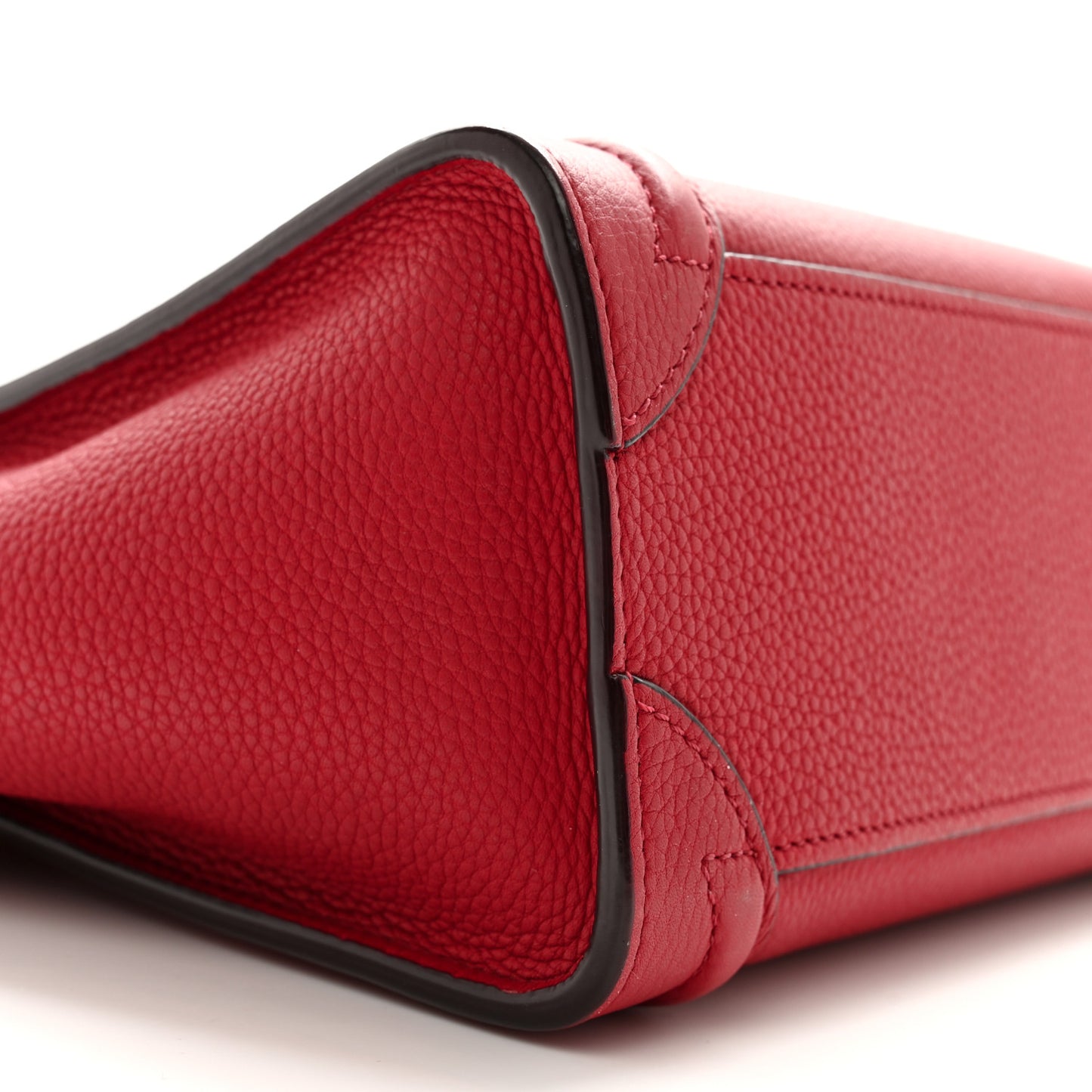 Drummed Calfskin Nano Luggage Red