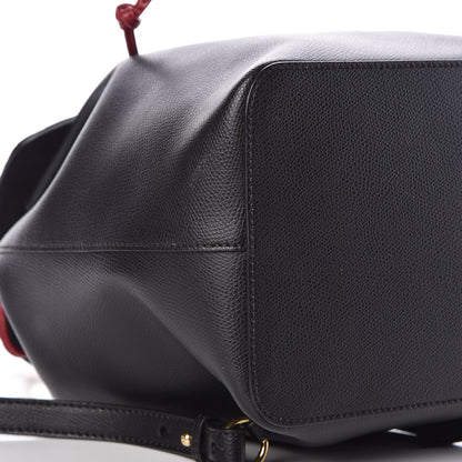 Fendi Vitello Cruise Bi-Color FF 1974 Embossed F is Fendi Drawstring Backpack Black Fragola Maya 9 of 10