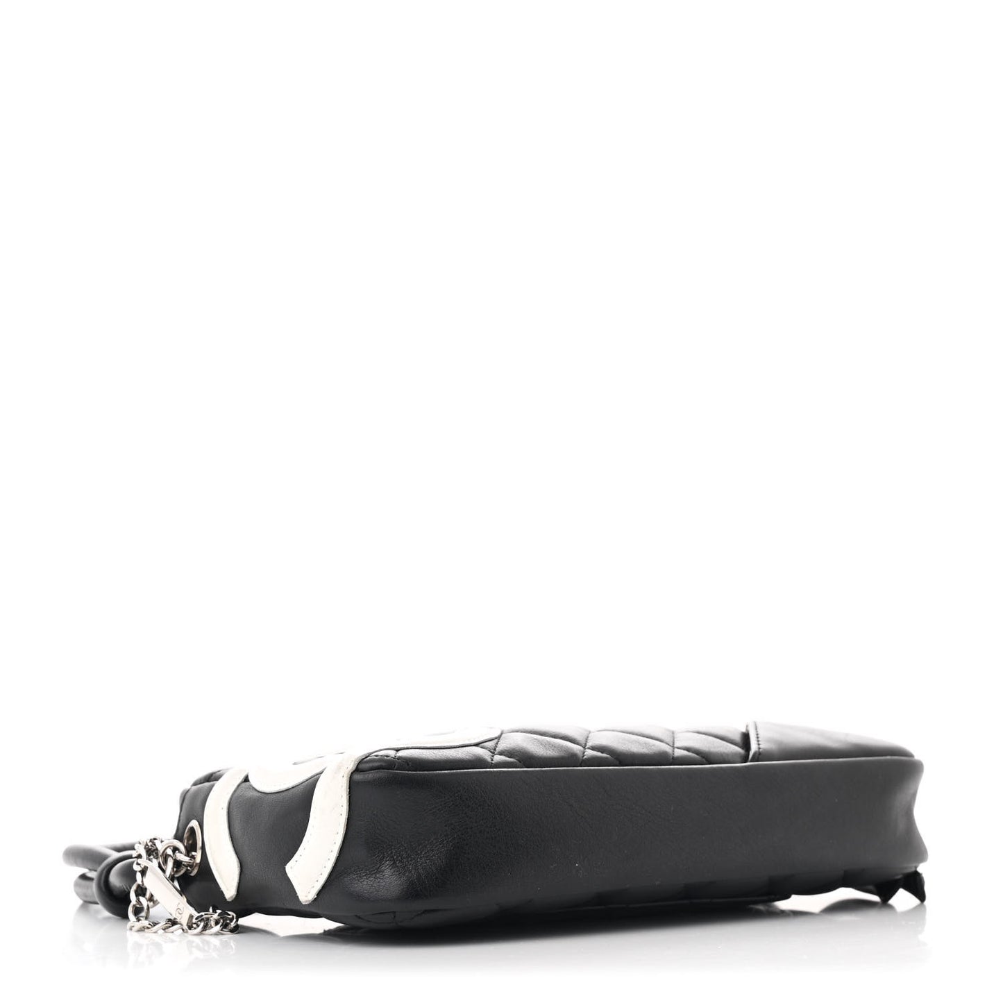 Calfskin Quilted Cambon Pochette Black White