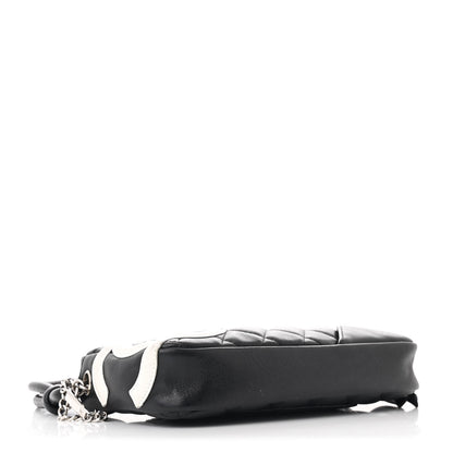 Chanel Calfskin Quilted Cambon Pochette Black White 4 of 11