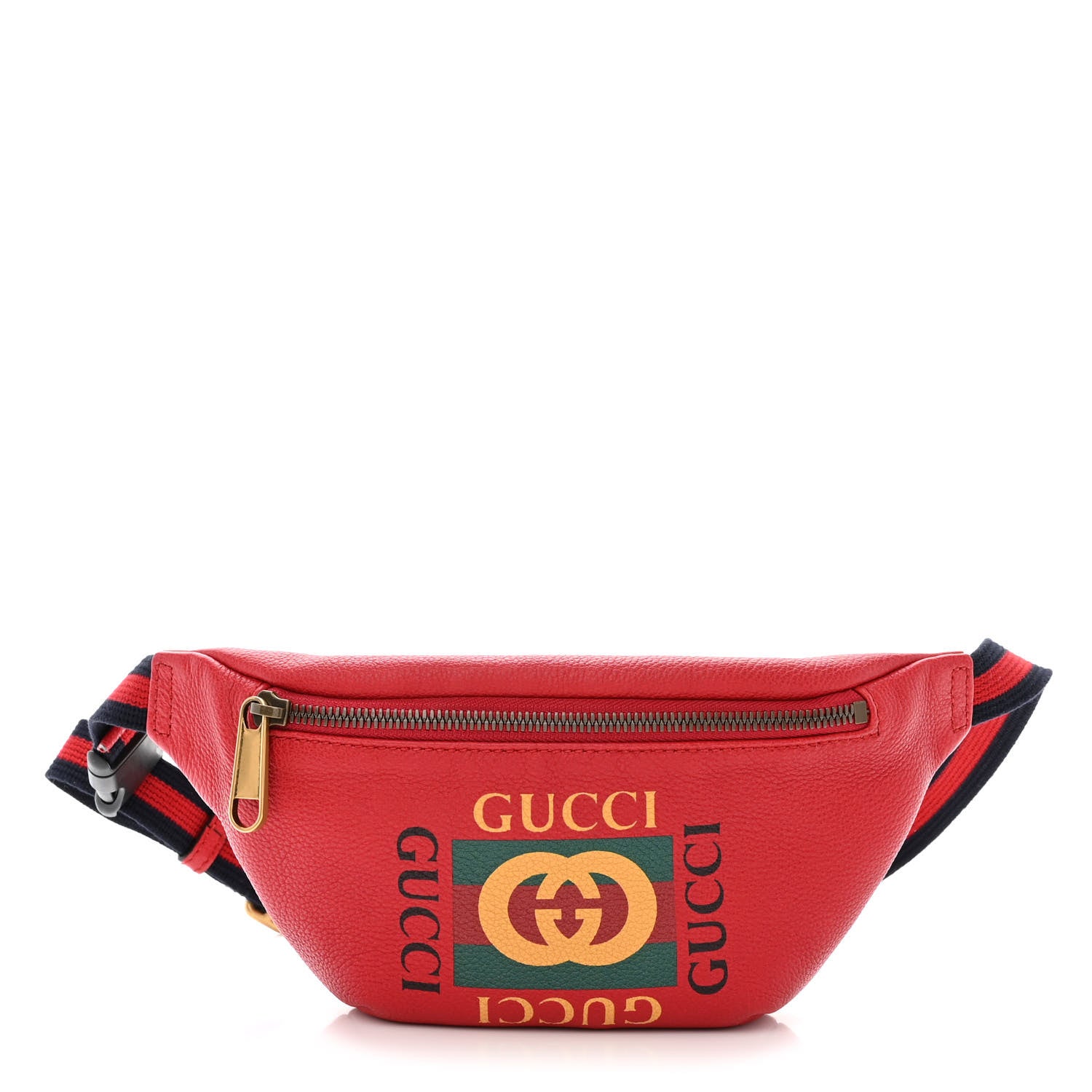 Gucci Grained Calfskin Small Logo Belt Bag Hibiscus Red 1 of 11