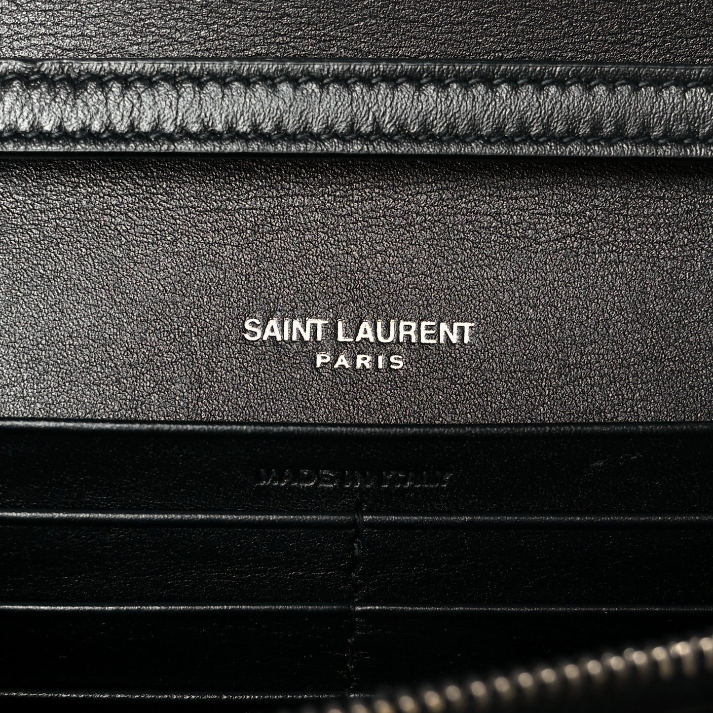 Glazed Calfskin Cassandre Wallet On Chain WOC Black