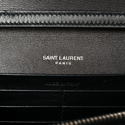 Saint Laurent Glazed Calfskin Cassandre Wallet On Chain WOC Black 6 of 9