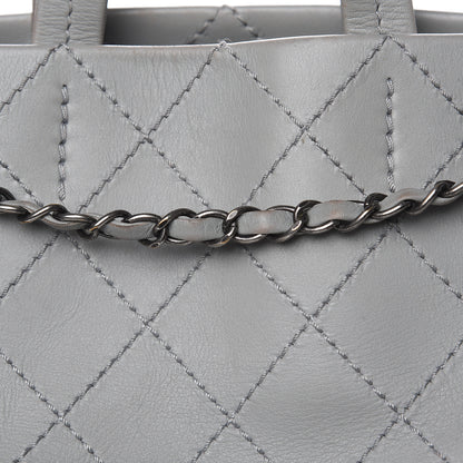 Chanel Grained Calfskin Small CC Pocket Tote Grey 16 of 17
