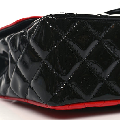 Chanel Patent Calfskin Quilted Bi-Color Mini Rectangular Flap Red Black 9 of 11