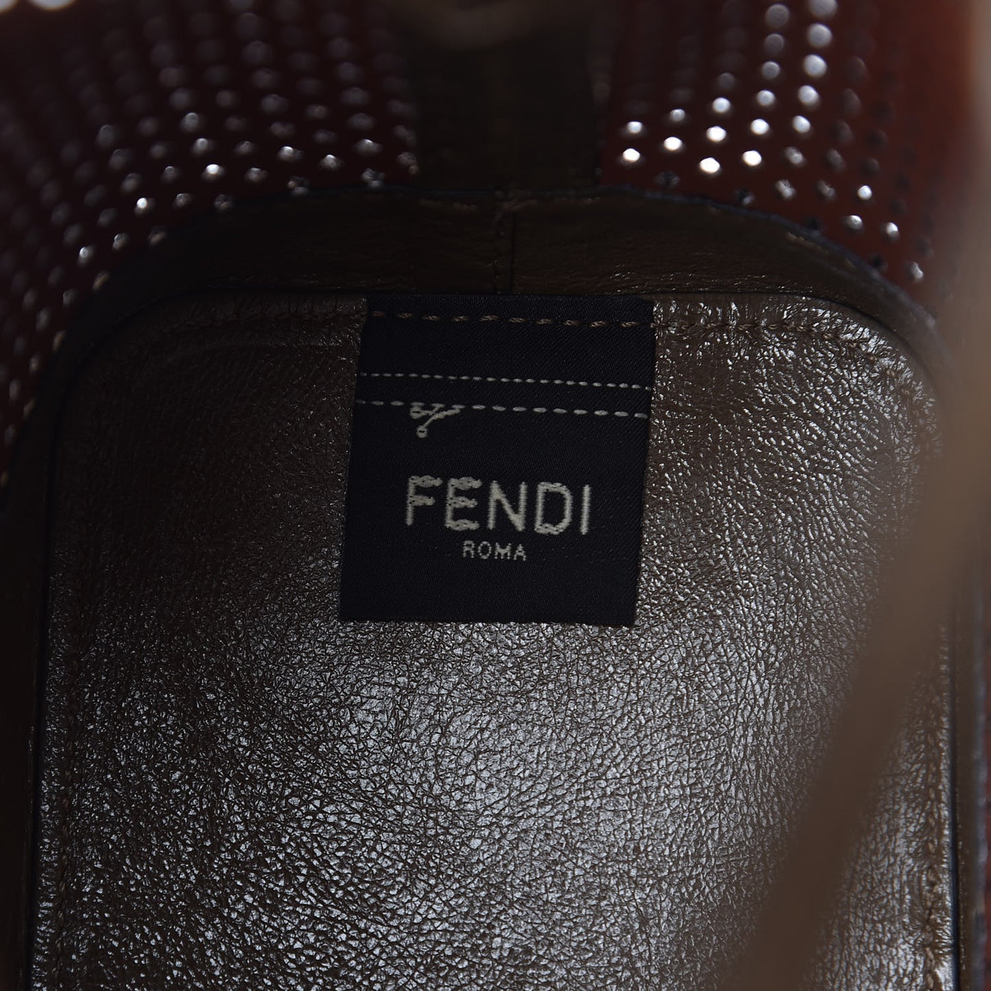 Vitello Liberty Glossy Lambskin F is Fendi Perforated Mini Mon Tresor Bucket Bag White Ice Rust Maya