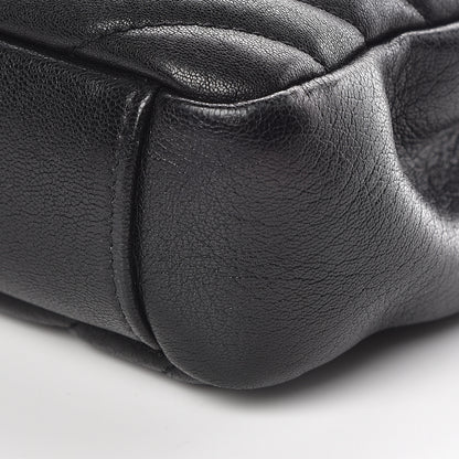 Saint Laurent Sheepskin Matelasse Chevron Monogram Medium College Bag Black 9 of 11