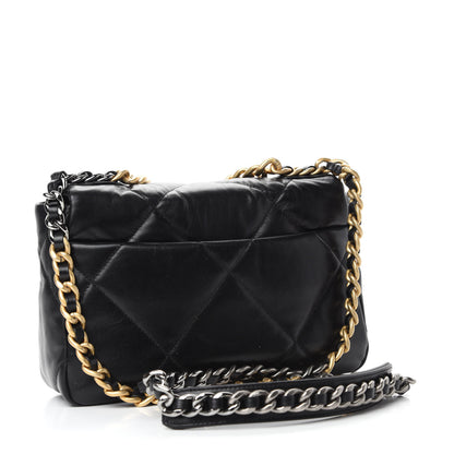 Chanel Shiny Goatskin Quilted Medium Chanel 19 Flap Black 3 of 11