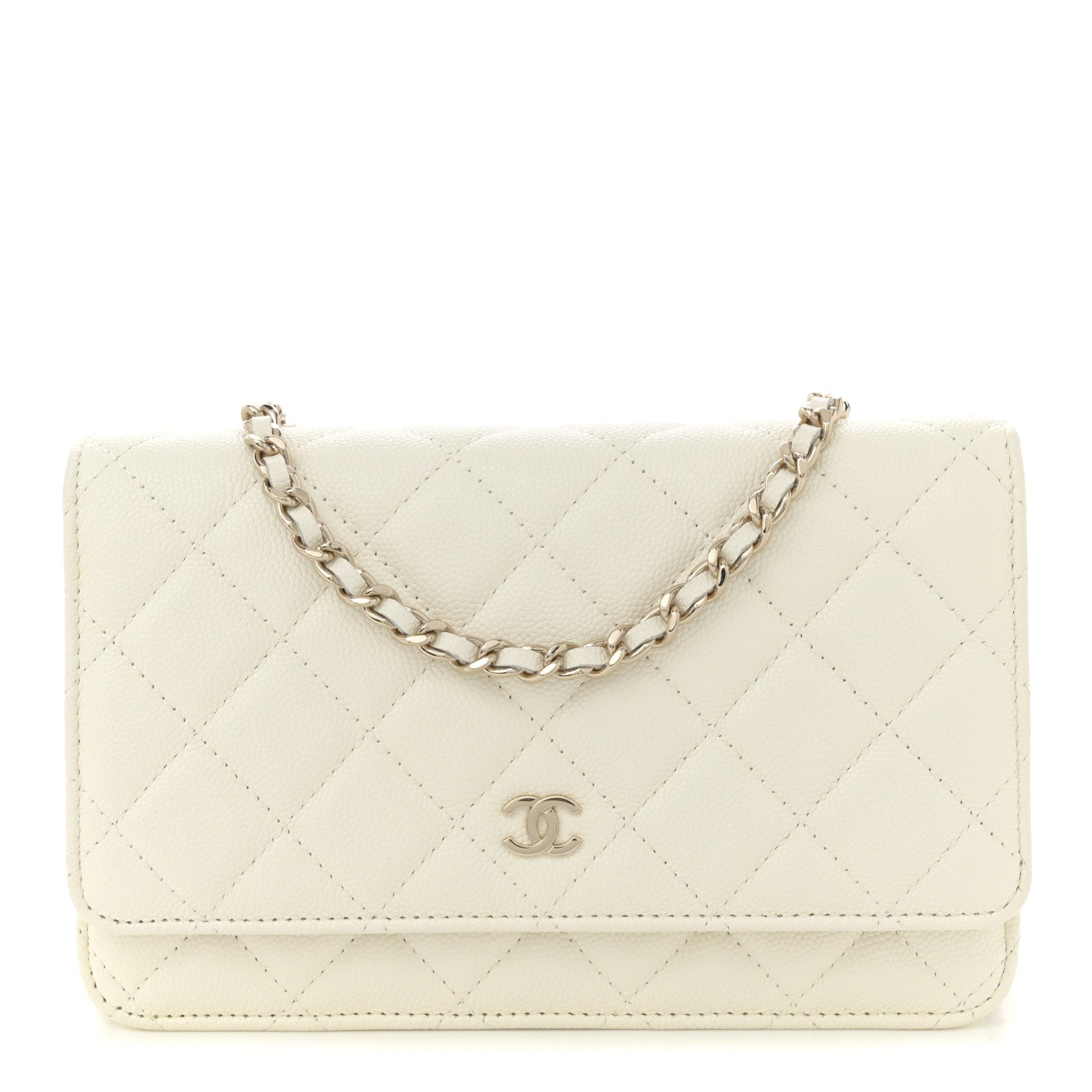 Chanel Caviar Quilted Wallet On Chain WOC White 1 of 15