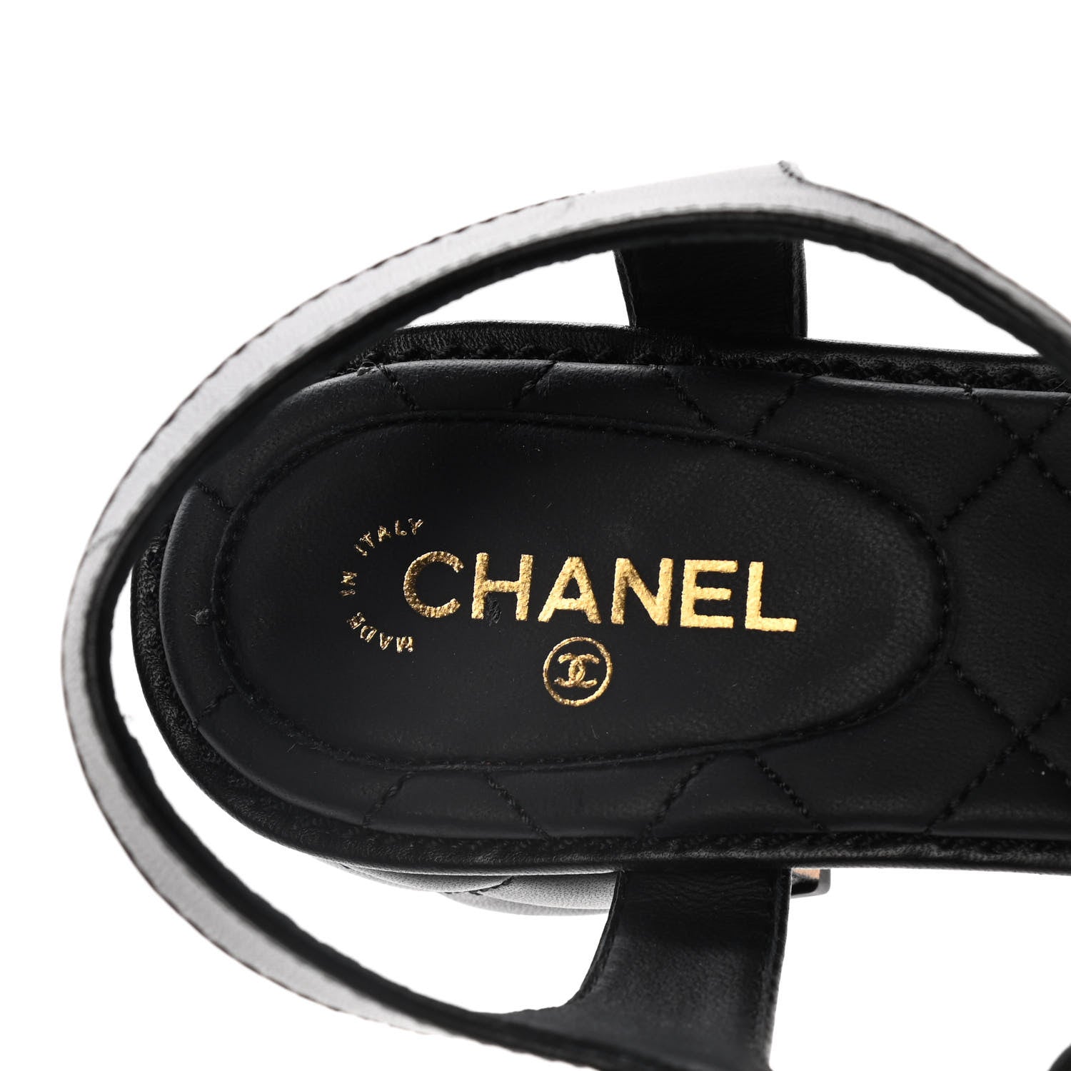 Chanel Lambskin Chain CC Logo Thong Sandals 39.5 Black 8 of 13