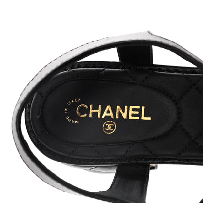 Chanel Lambskin Chain CC Logo Thong Sandals 39.5 Black 8 of 13