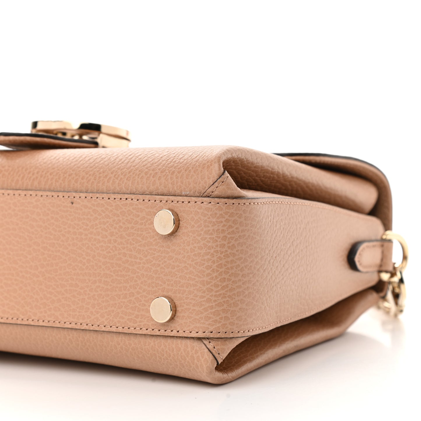 Dollar Calfskin Interlocking G Top Handle Shoulder Bag Camelia