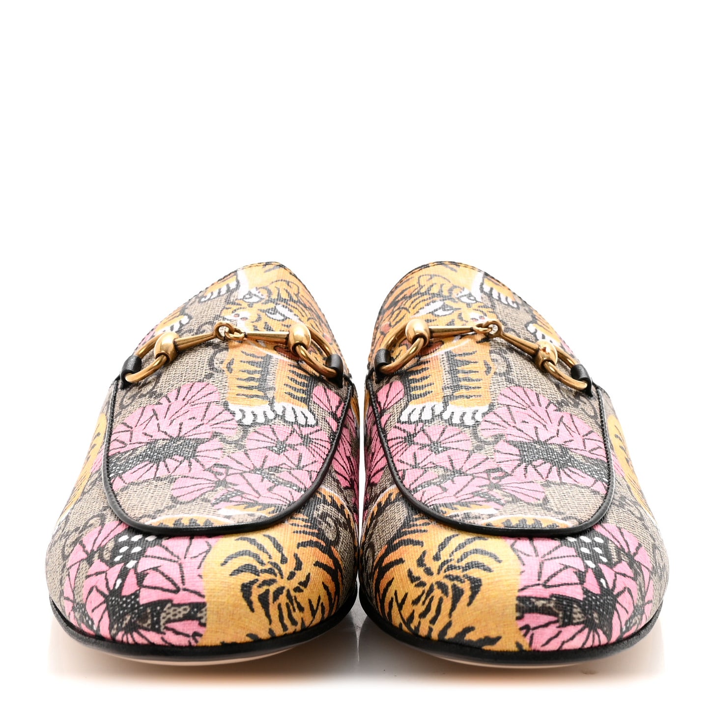Canvas Flora Womens Princetown Slippers 36.5 White Multicolor 38 Beige