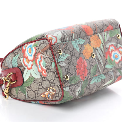 Gucci GG Supreme Monogram Tian Small Boston Beige Multicolor Red 9 of 10