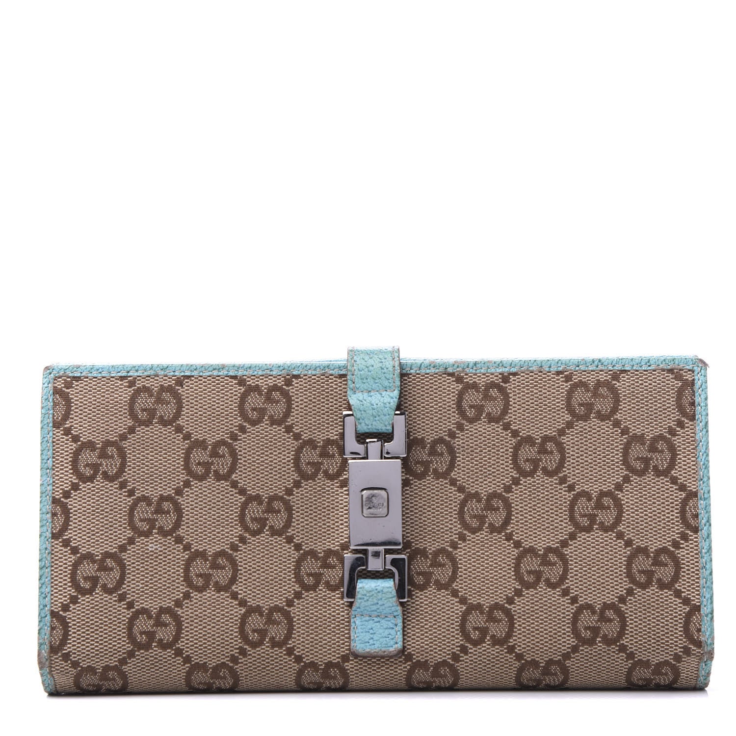 Gucci Monogram Calfskin Blake Continental Wallet Turquoise 1 of 12