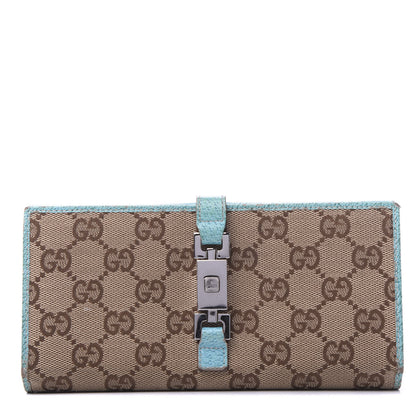 Gucci Monogram Calfskin Blake Continental Wallet Turquoise 1 of 12