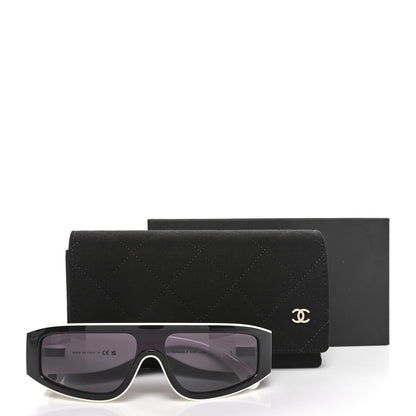 Chanel Acetate Cat Eye Sunglasses 6057 Black White 7 of 7