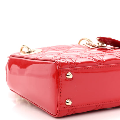 Christian Dior Patent Cannage Mini Lady Dior Red 8 of 10