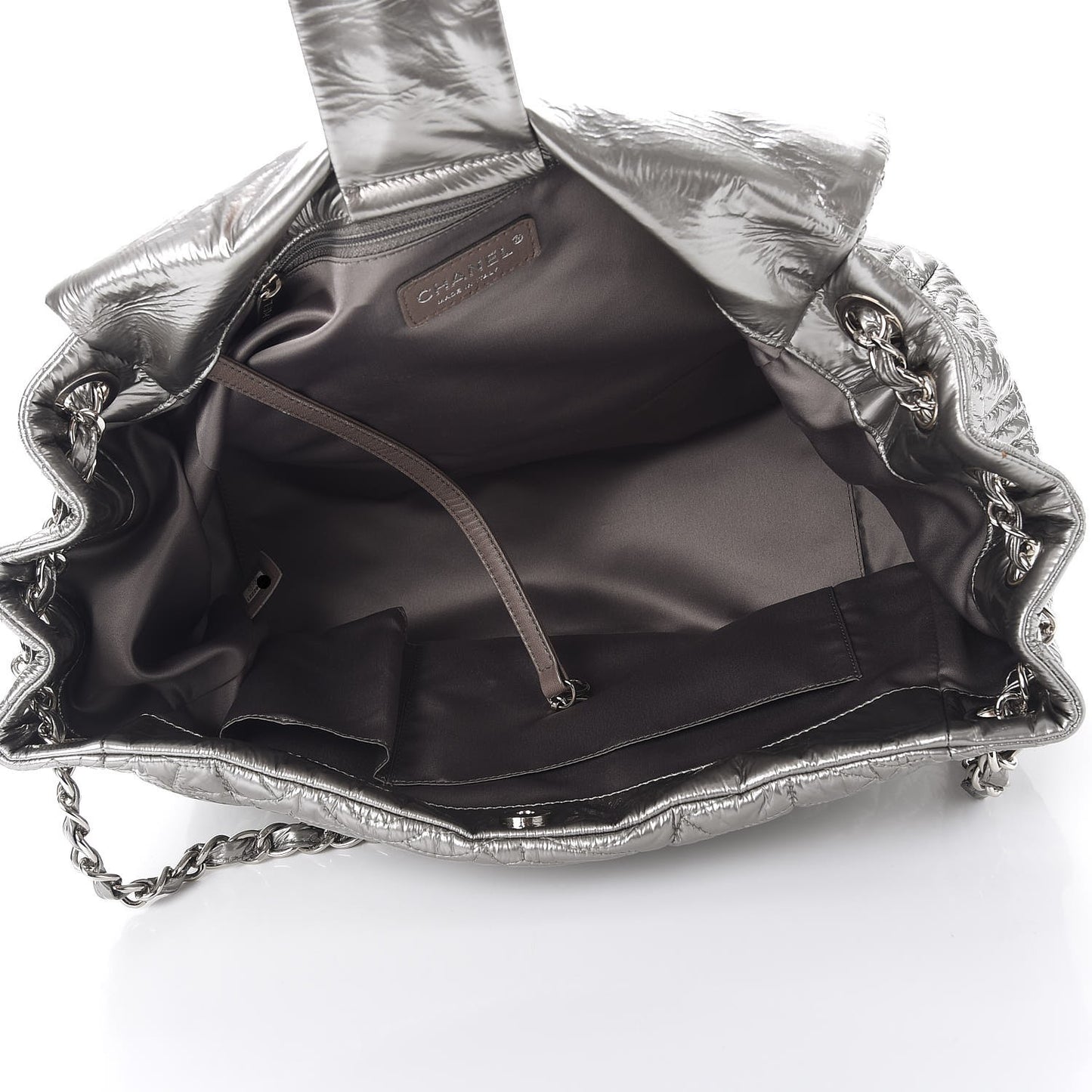 Vinyl Graphic Edge Accordion Flap Bag Silver