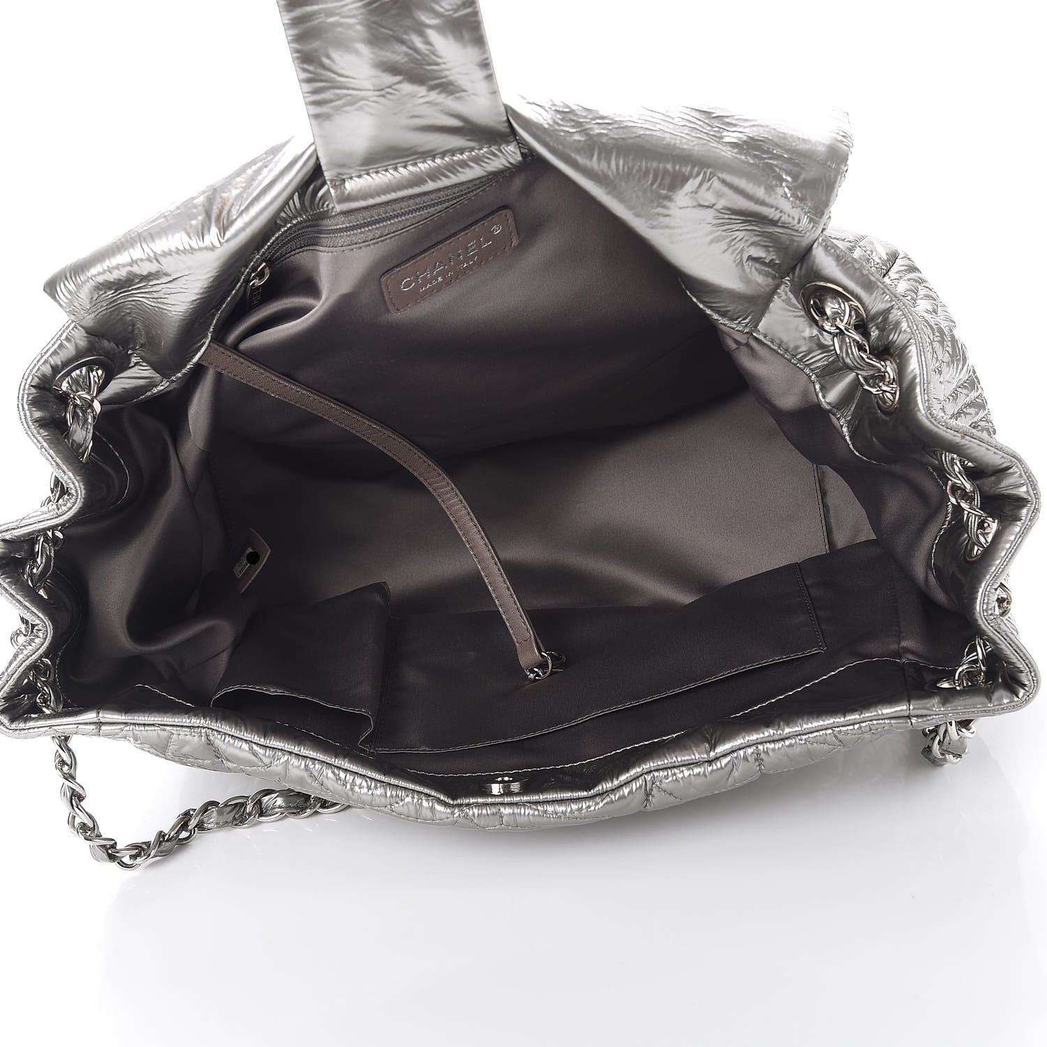 Chanel Vinyl Graphic Edge Accordion Flap Bag Silver 5 of 8