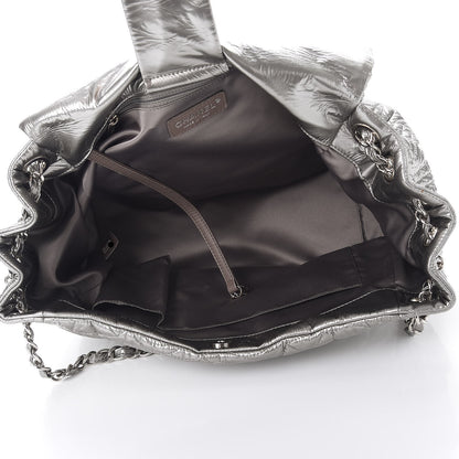 Chanel Vinyl Graphic Edge Accordion Flap Bag Silver 5 of 8