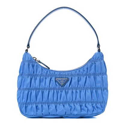 Prada Tessuto Nylon Gaufre Shoulder Bag Light Blue 1 of 8