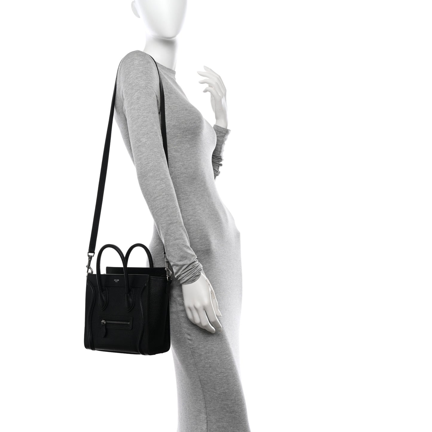 Drummed Calfskin Nano Luggage Black